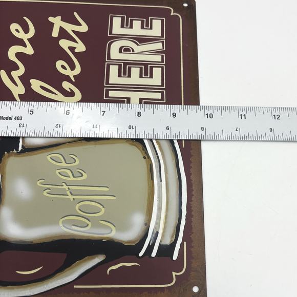 Vtg 2pk Coffee Perks Tin Wall Mount Signage Restaurant Cafe Barista Latte Java - Picture 6 of 8